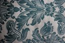 Partial Roll Of Two-Tone Green Floral Damask Fabric
