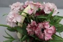 Artificial Flower Bouquet In Faux Woven Acrylic Basket