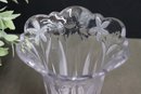 Mikasa Floral Mist Glass Vase AND Tall Square Pleated Column Glass Vase