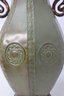 Decorative Sage Green Metal Vase With Dragon Handles