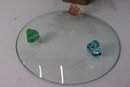 Group Lot Of Colored Glass Bowls And Pedestal Platters