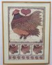 Folksy French Hen And Heart With Quote Wall Art Framed Poster