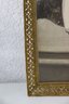 Vintage Gold-tone Filigree Photo Frame With Oval Flower Medallion