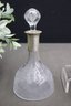 Vintage J.H. Heimerdinger 800 Silver  Cuff Decanter With 4 Silver Wrapped Glasses