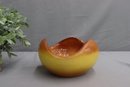 Modern Orange & Yellow Porcelain Bowl With Initial DMS On The Bottom