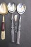 Group Lot Of Silea Serving Spoons, Elba Thailand Spoons & Fork, And Cheese Knives