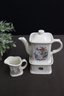 Garden Sketchbook By Traditions Tea Pot With Candle Warmer Base And Pitcher