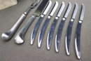 Group Lot Of Vintage Supreme Cutlery Stainless Carving Knife And Fork AND 6 Carvel Hall Stainless Steak Knives