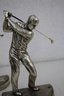 Two Metal Golfing Golfer Figurines