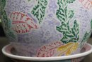 Famille Rose Chinese Porcelain Planter And Plant Saucer