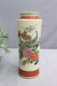 Vintage Japanese Kutani Porcelain Peacock Vase With Crackled Glaze
