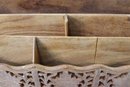 Group Lot Of 3 Hand-Crafted Wooden Desk Organizer Pieces