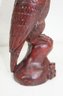 Red Stained Carved Wood Eagle Figurine
