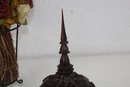 Beautifully Carved Rosewood Temple Jar - High Spire Finial (repaired Break Of Finial, Tilting But Attached)