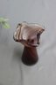 Art Glass Hand Blown  Purple Ruffle Glass Vase