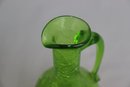 Vintage Green Crackle Glass Vase