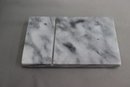 Two Marble Cheese Plates - Georges Briard Triangular/Trivet And One Rectangular Slab (missing Wire Cutter)