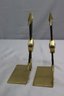 MCM Style Brass Crossed Arrows/Center Medallion Bookends