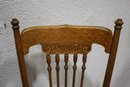 Oak Spindle Splat Woven Cane Seat Side Chair (needs To Be Re-caned)