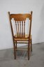 Oak Spindle Splat Woven Cane Seat Side Chair (needs To Be Re-caned)