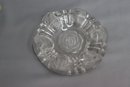 Vintage Pasari Indonesian Clear Glass Ashtray With Frosted Roses