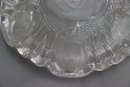 Vintage Pasari Indonesian Clear Glass Ashtray With Frosted Roses