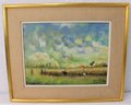Neo-Impressionist Style Landscape Original Oil On Canvas Board, Signed, Dated, And Framed