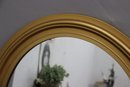 Vintage Wall Wood Gilt Oval Frame Mirror