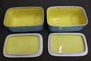 7 Piece Selection Of Vintage Hall 'Westinghouse Blue And Daffodil' Refrigerator Ware,  Circa 1952