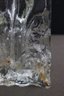 Modenist Melting Ice Blcok Art Glass Textured Vase
