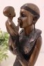 Wooden Sculpture Of Mother And Child -Signed And Number