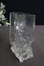 Modenist Melting Ice Blcok Art Glass Textured Vase