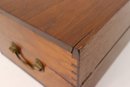Vintage Walnut Dovetail Box For Writing Desk (missing Inner Insert Writing Panels And Key)