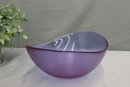 Violet Frosted Glass Oval Swoop Bowl