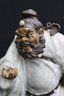 Zhong Kui King Of Ghost Glazed Stoneware Figurine, Two Impression Marks Inner Bottom Rim  ***Missing A Thumb