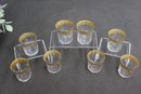 Group Of 8 Vintage Tiffin-Franciscan Style  Gold Encrusted  Old Fashioned/juice Glasses