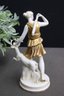 Kister German Porcelain Figurine Of Artemis Goddess Of The Hunt With Deer, Marked On Bottom