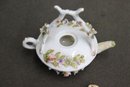 Vintage Sitzendorf Porcelain Elaborate Figural Teapot With Seahorse And Cherub