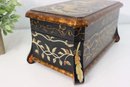 Decorative Tunbridge Ware Style Incurvate Tea Box From Botanica Of Boca