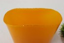 Alluring Cliquot Orange Art Glass Micro-Bullicante Slab Vase