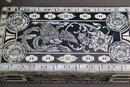 Dragon Inlay Anglo-Indian Vizagapatam-Style Wooden Lined Box