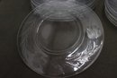 Group Of 12 Vintage Cut Glass Wheat & Flower Motif Clear Dinner Plates