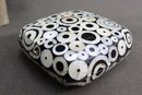 R & Y Augousti Paris Lacquer And Abalone Shell Circle Pattern Jewelry Box