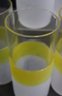 Set Of 8 Vintage White Frost/yellow Frost/clear Segmented Highball Acrylic Glasses