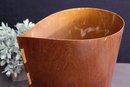 Bent Mahogany Plywood Curvilinear Taper Tab Waste Basket  Some Losses