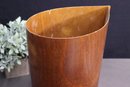 Bent Mahogany Plywood Curvilinear Taper Tab Waste Basket  Some Losses