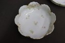 Vintage Haviland & Co. Porcelain Serveware And Plates With Green Trim & Floral Accents