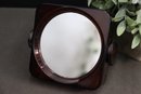 Vintage MCM Plastic Swivel Vanity Double Sided Mirror - Round Side Magnifies, Square Regular