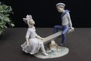 Lladro Seesaw Sailor Boy And A Girl Porcelain Figurine