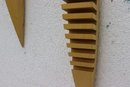 Two Grooved Tapered Wooden Wall Art Pieces